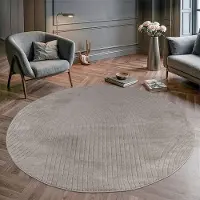 Muratap Vivant japandi art rond vloerkleed laagpolig effen - 240 cm rond
