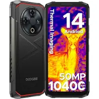 Doogee FIRE 6 - Rugged Smartphone - 16GB RAM (6GB+10GB) - 256GB ROM （2TB/TF）- 10400mAh/18W - Android 14 - 50MP Camera - Thermische Camera - 6.56" 90Hz - Zwart