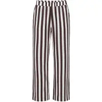 Studio Untold - Dames - Broek wijde pijpen mousseline strepen - Chocolade - Maat 54