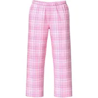 Ulla Popken - Dames - Pyjamabroek ruitpatroon rechte pijpen - Roze - Maat 50+