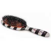 Rock & Ruddle Haarborstel Black & White Stripes With Gold Dots Groot: 6,5 x 21 cm