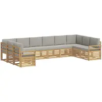 Syfax Buiten bankenset 10 pcs Wit en Lichtgrijs 363 x 190 x 73 cm