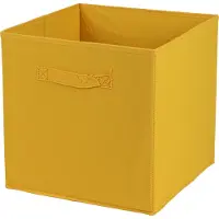 DOCHTMANN Opbergmand/kastmand Square Box - karton/kunststof - 29 liter - oker geel - 31 x 31 x 31 cm - Opbergmanden