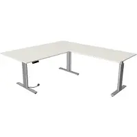 Kerkmann Büromöbelfabrik Move 3 Tube Zit-sta-bureau L-vorm Wit T-Voet 3 Lades 2.000 (B) x 2.200 (D) x 1.200 (H) mm