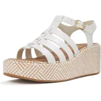 FitFlop Platfforms graphic-weave leather fisherman sandals