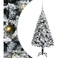 vidaXL Kunstkerstboom met 150 LED Wit 150 cm PVC en Staal en Kunststof
