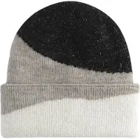 Beechfield Soft Wave Beanie - Black/Light Grey/Soft White - One Size