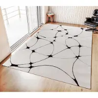 Muratap Vivant japandi blaze vloerkleed laagpolig zwart- 200x290 cm