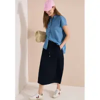 Cecil Dames A-lijn midirok met structuur - Blauw - L