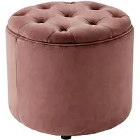 CLP Opberg poef Pantin fluwelen zitkruk gevoerd chesterfield design roze