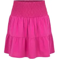 Miamoda - Dames - Jersey rok A-lijn brede gerimpelde tailleband - Felroze - Maat 54