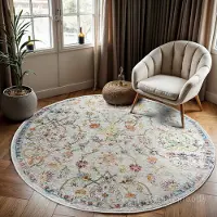 Muratap Picasso sarough vintage rond vloerkleed creme / beige laagpolig-