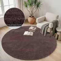 Muratap Comfy premium rond luxe effen vloerkleed wasbaar uni 160 cm rond