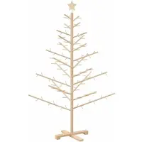 vidaXL Houten kerstboom Naturel 150 cm Massief grenenhout