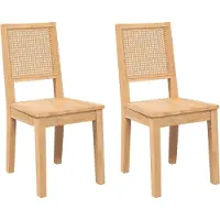 vidaXL Eetkamerstoelen 2 st massief hout rubber