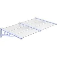 vidaXL Deurluifel 152,5x90 cm polycarbonaat grijs en transparant