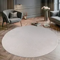 Muratap Vivant japandi art rond vloerkleed laagpolig effen - 240 cm rond