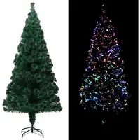 vidaXL Kunstkerstboom met standaard 180 cm glasvezel groen