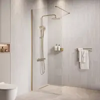 Badplaats Douchewand florida 70 x 200 cm goud – inloopdouche 8 mm
