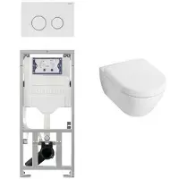 Villeroy & Boch Subway 2.0 Inbouwset - met wandclosetpot - softclose zitting afdekplaat sigma20 - wit 0124005/0701131/0124060/sw53743/