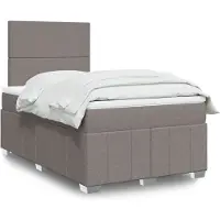 vidaXL Boxspring met matras stof taupe 120x200 cm
