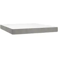vidaXL Pocketveringmatras medium king 193x203x20 cm fluweel lichtgrijs