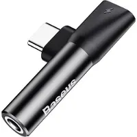 Baseus L41 Audio splitter en adapter USB C naar 3.5mm Audio Jack (Geen DAC-chip) aluminium - Koptelefoon splitter en adapter - Niet geschikt voor telefoons zonder DAC-chip