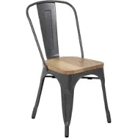 Bolero Stalen Stoelen Met Houten Zitting Grijs (4 Stuks) - GG708 - Horeca & Professioneel
