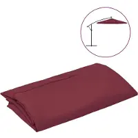 vidaXL Vervangingsdoek voor zweefparasol 350 cm bordeauxrood