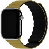 Holdit Siliconen bandje magneet voor de Apple Watch | 44/45/46/49 mm - Warm Olive / Black