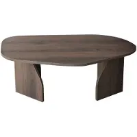 CALICOSY Salontafel met organisch gevormd blad en brede poten l105 cm rock