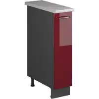 Vicco Apotheekkast Fame-Line, Bordeauxrode hoogglans/Antraciet, 20 cm, WB Marmer