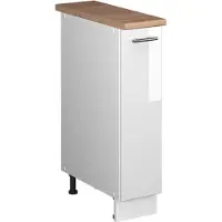 Vicco Apotheekkast Fame-Line, Wit Hoogglans/Wit, 20 cm, WB Eik
