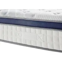 Vente-unique Set 140 x 190 cm bedbodem met opbergruimte licht natuurlijk + hybride matras 7-zone pocketvering en traagschuim dikte 25 cm - MALAO van PALACIO