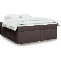 vidaXL Boxspring met matras stof donkerbruin 200x200 cm