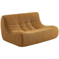 Sweeek Fauteuil boucléstof 2 zitplaatsen Mosterdgeel