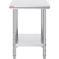 Vevor Rvs Tafel Roestvrij Staal Commerciële Keukentafel Voedselbereidingstafel 23,6x23,6in