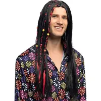 Boland Pruik hippie man (zwart)