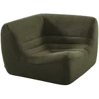 Sweeek Hoekfauteuil boucléstof 1 zitplaats Kaki