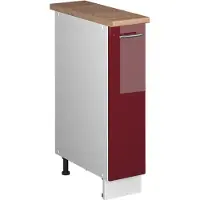 Vicco Apotheekkast Fame-Line, Bordeauxrode hoogglans/Wit, 20 cm, WB Eik
