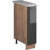 Vicco Apotheekkast Fame-Line, Antraciet Hoogglans/Goudkleurig Eiken, 20 cm, WB Marmer