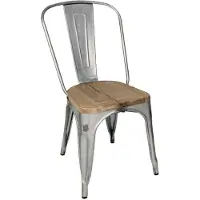 Bolero Bistro Gegalvaniseerd Stalen Stoelen Met Houten Zitting (4 Stuks) - GM642 - Horeca & Professioneel