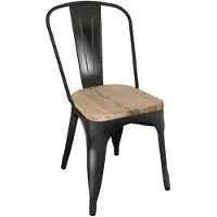 Bolero Stalen Stoelen Met Houten Zitting Zwart (4 Stuks) - GG707 - Horeca & Professioneel