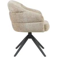 Starfurn Eetkamerstoel Bella - Beige/Zwart - Draaibaar - Set van 2
