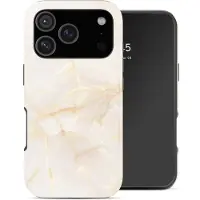 Selencia Vivid Backcover voor de Apple iPhone 17 Pro Max - Golden Beige Marble