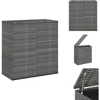 vidaXL Tuinkussenbox van PE-rotan, 100x49x103,5 cm, grijs - Tuinboxen