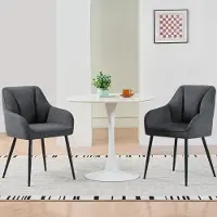 Glamour Luxe Scandinavische Velvet Eetkamerstoelen Set van 4 met Armleuningen – Comfortabele Gestoffeerde Stoelen met Stalen Kruispoten en 7 cm Dik Zitkussen 53×58×83 cm