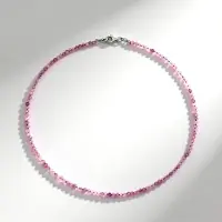 Cavill - Zilveren Halsketting - 925 Sterling Zilver Gerhodineerd - Kunziet 28,34 ct Ronde Facetgeslepen Kralen - Elegante Handgemaakte Ketting Dames