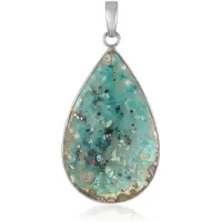 Cavill - Zilveren hanger 925 sterling zilver - Venus chalcedoon 36,6 ct - druppelvormige cabochon - handgemaakt Indonesische sieraden