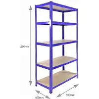 Monster Racking T-Rax Hoekstelling & 4 x 90cm Garage Opslagrekken - Blauw
